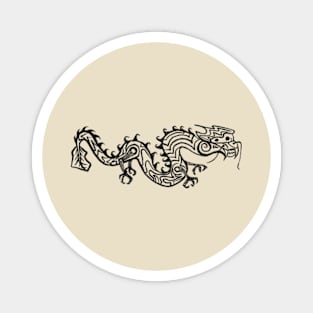 Dragon Flying in the Sky (Black) Magnet